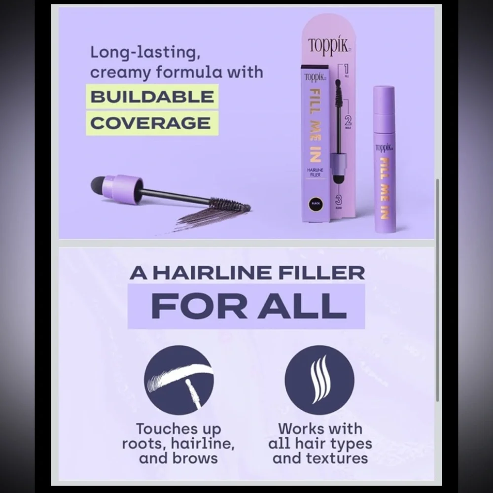 2 Pack | TOPPIK Fill Me In Hairline Filler | MEDIUM BROWN | All Hair Types | NWT